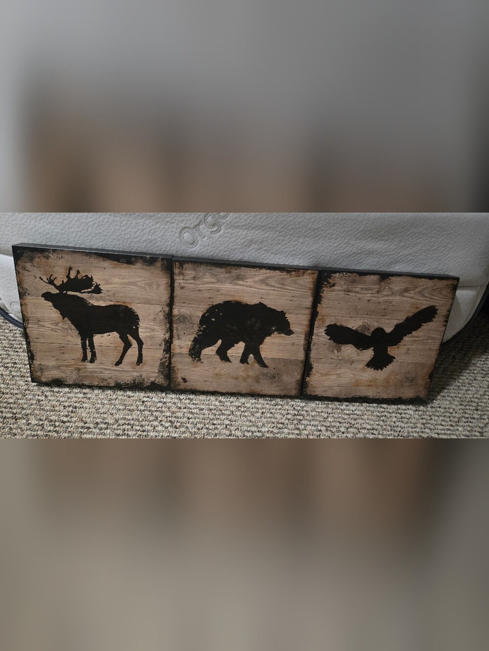 Rustic Woodland Animals Wall Art - Black Silhouettes